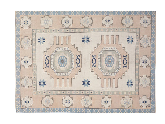 Turkish Oushak Vintage Rug, Handmade Area Unique Rug, Neutral Floor Rug, Office Rug, Turkey Rug, Vintage Carpet, Carpet Rug, Rug 6x8, 9994