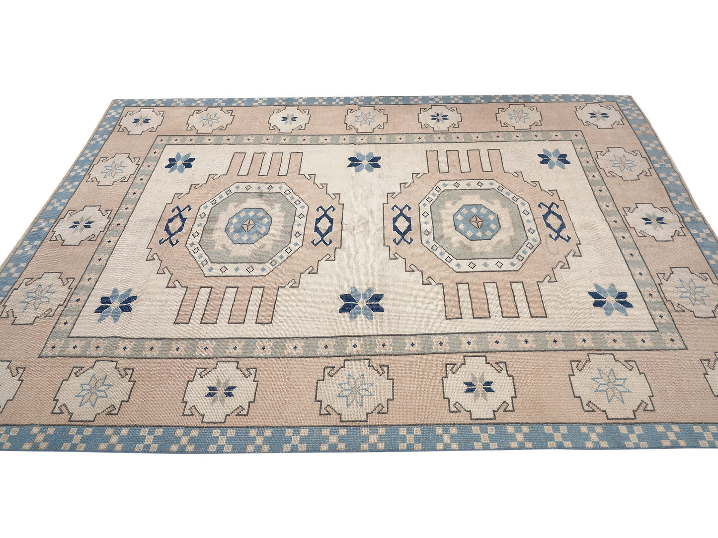 Turkish Oushak Vintage Rug, Handmade Area Unique Rug, Neutral Floor Rug, Office Rug, Turkey Rug, Vintage Carpet, Carpet Rug, Rug 6x8, 9994
