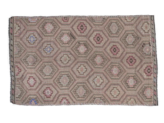 Bohemian Kilim Rug, Turkish Kilim, Vintage Kilim, Handmade Eclectic Muted Kilim Rug, Area Rug, Turkish Kilim Rug, Kilim Rug 6x10, 11196