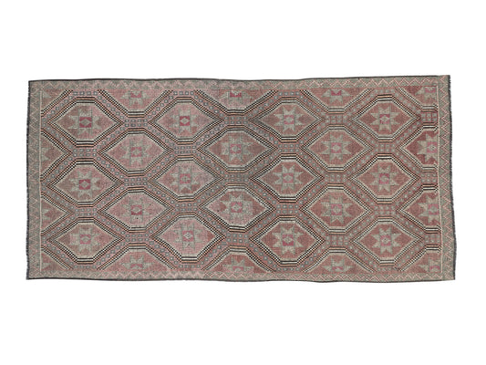 Turkish Kilim, Vintage Kilim, Kilim Rug 5x10, Handmade Unique Muted Kilim Rug, Area Floor Kilim Rug, Turkish Kilim Rug, Office Rug, 11199