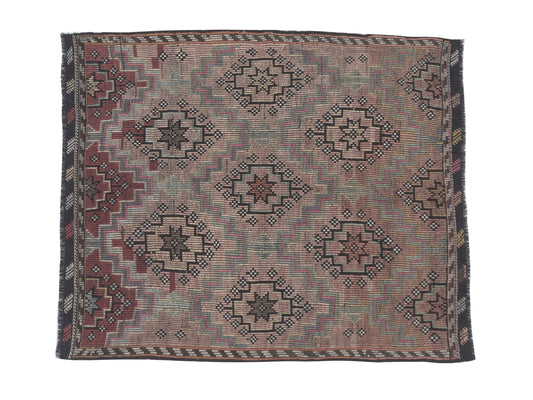 Vintage Kilim, Turkish Kilim, Kilim Rug, Handmade Anatolia Kilim Rug, Area Eclectic Kilim Rug, Bohemian Kilim Rug, Kilim Rug 6x7, 11179