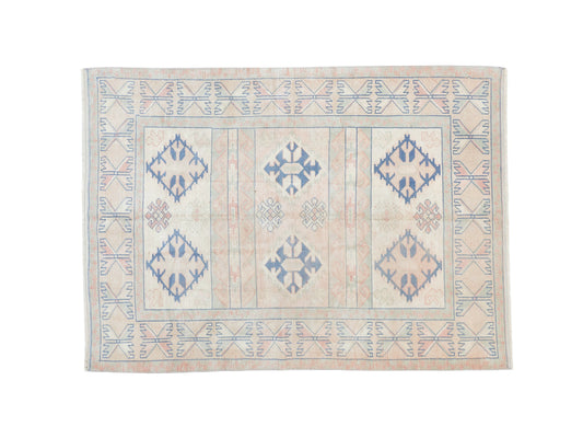 5x8 Beige Anatolian Vintage rug , Oushak Handwoven Old Rug , 5x8 Turkish Faded rug , Area rug ,Unique rug, Neutral rug, 8698