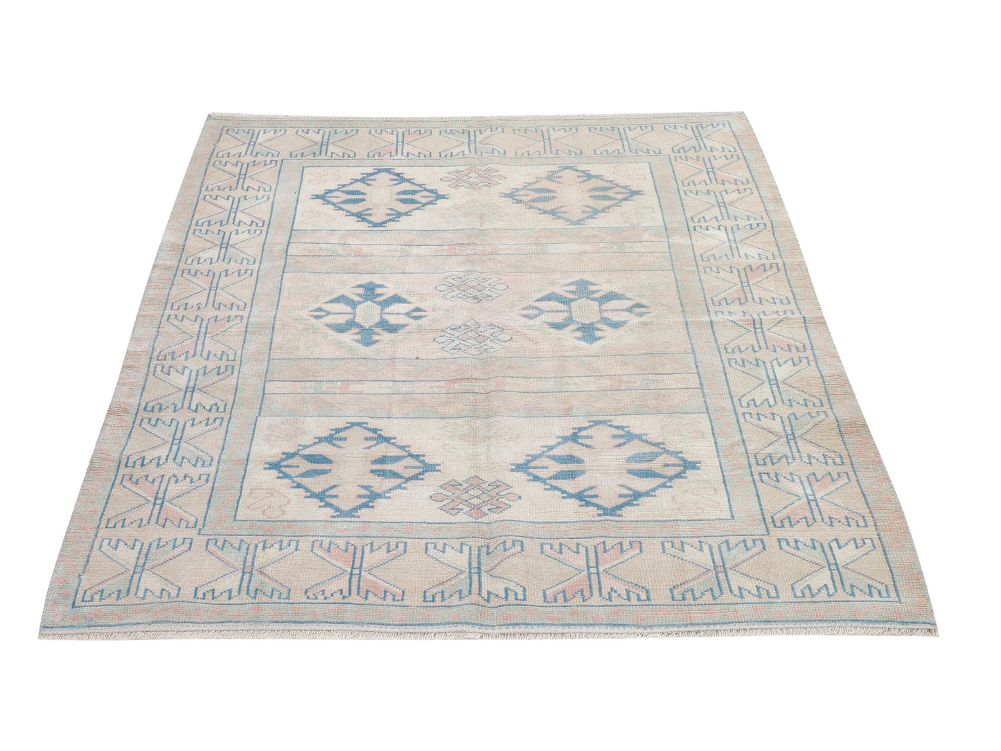 5x8 Beige Anatolian Vintage rug , Oushak Handwoven Old Rug , 5x8 Turkish Faded rug , Area rug ,Unique rug, Neutral rug, 8698
