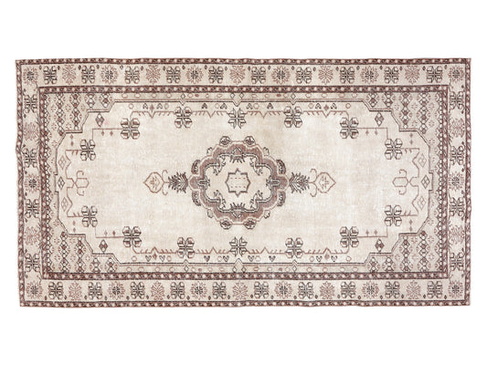 Vintage Rug, Contemporary Decor, Turkish Area Rug, Handmade Unique Muted Rug, Neutral Faded Rug, Living Room Rug, Turkey Rug, Rug 5x9, 10383