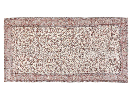 Area Rug, Handmade Rug, Neutral Muted Unique Rug, Bohemian Eclectic Rug, Vintage Rug, Turkish Oushak Rug, Rug 5x9, Living Room Rug, 10416