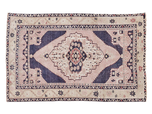 Vintage Rug, Turkish Oushak Rug, Handmade Rug, Neutral Area Rug, Bohemian Eclectic Rug, Small Rug, Entryway Rug, Rug 3x5, Turkey Rug, 10371