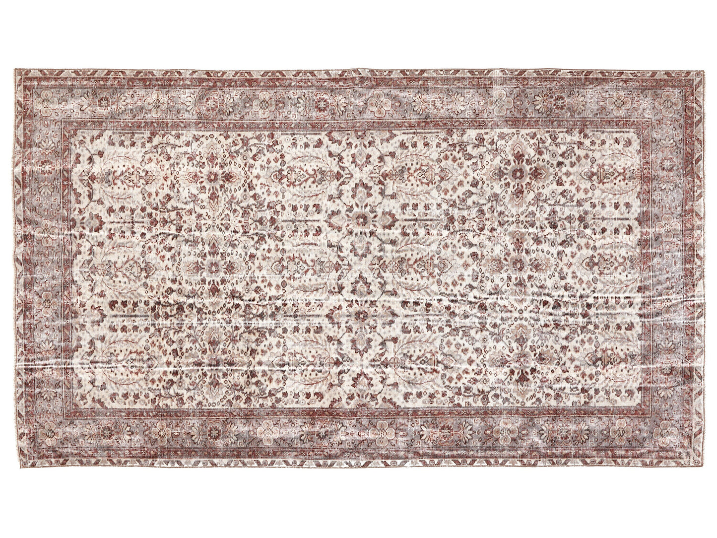 Turkish Bohemian Rug, Oushak Rug 5x9, Vintage Handmade Eclectic Rug, Office Rug, Neutral Area Muted Rug, Turkey Rug, Anatolia Rug, 10404
