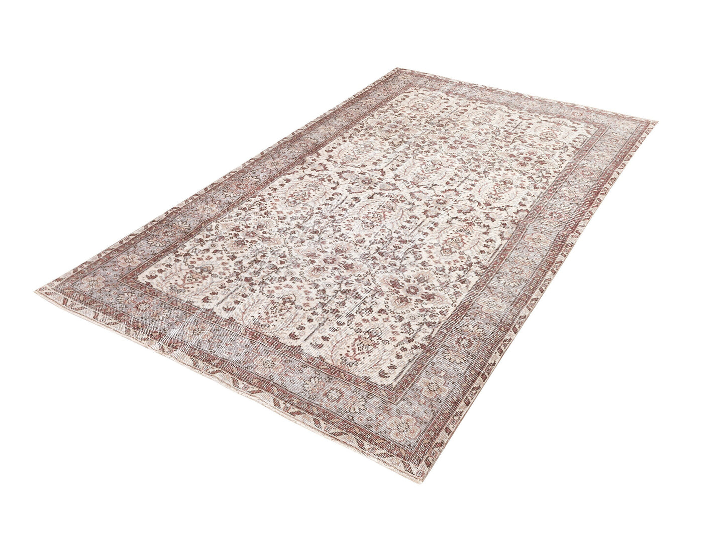 Turkish Bohemian Rug, Oushak Rug 5x9, Vintage Handmade Eclectic Rug, Office Rug, Neutral Area Muted Rug, Turkey Rug, Anatolia Rug, 10404