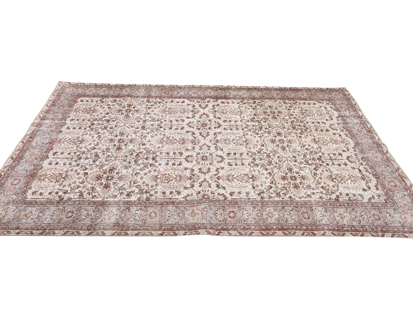 Turkish Bohemian Rug, Oushak Rug 5x9, Vintage Handmade Eclectic Rug, Office Rug, Neutral Area Muted Rug, Turkey Rug, Anatolia Rug, 10404