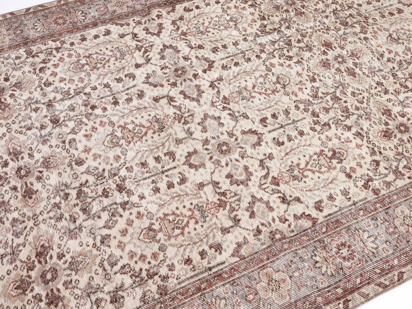 Turkish Bohemian Rug, Oushak Rug 5x9, Vintage Handmade Eclectic Rug, Office Rug, Neutral Area Muted Rug, Turkey Rug, Anatolia Rug, 10404