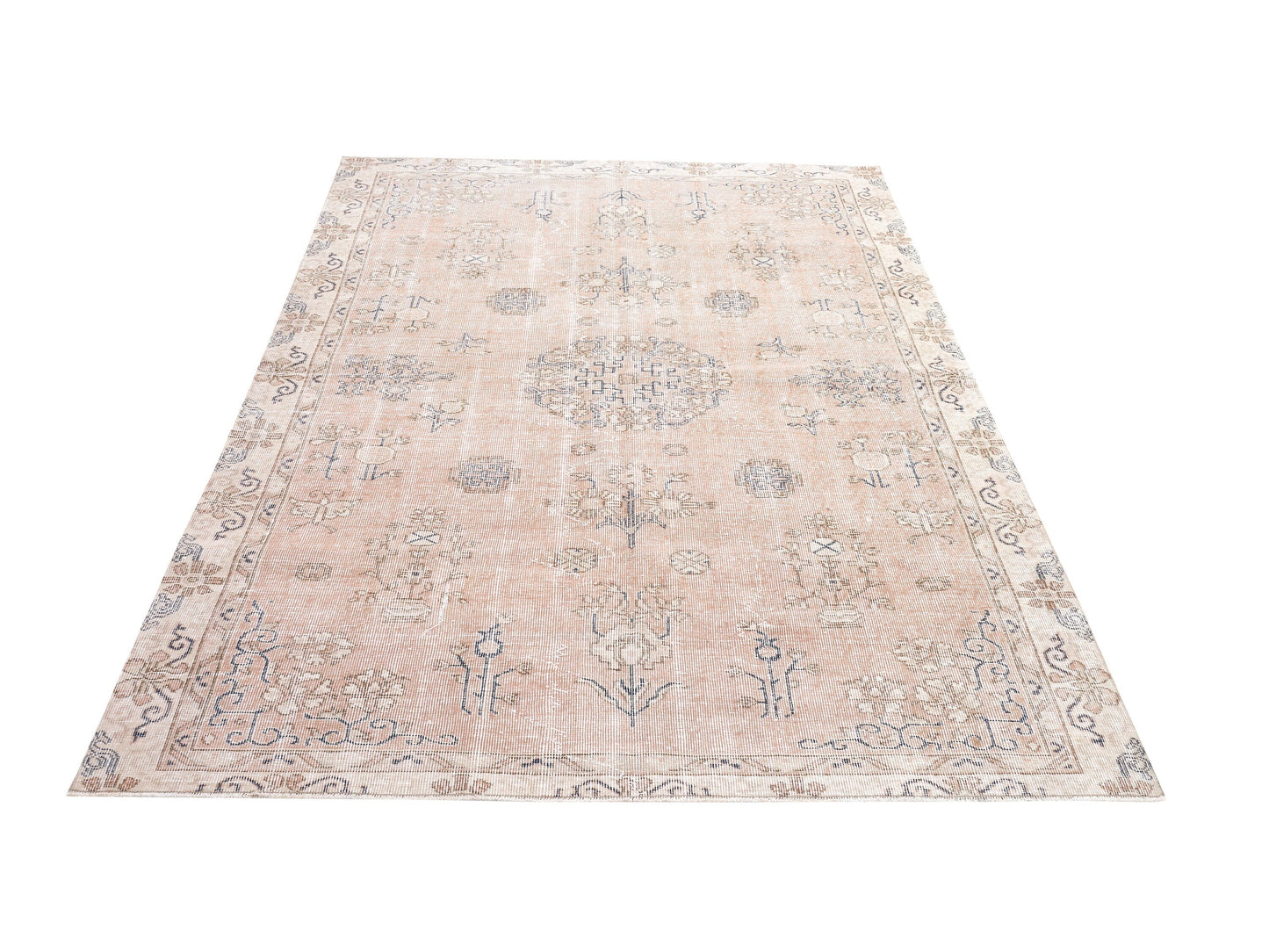 Beige Rug, Turkish Rug, Vintage Handmade Antique Rug, Oushak Faded Rug, Neutral Area Muted Rug, Bedroom Rug, Rug 6x9, Turkey Rug, 10411