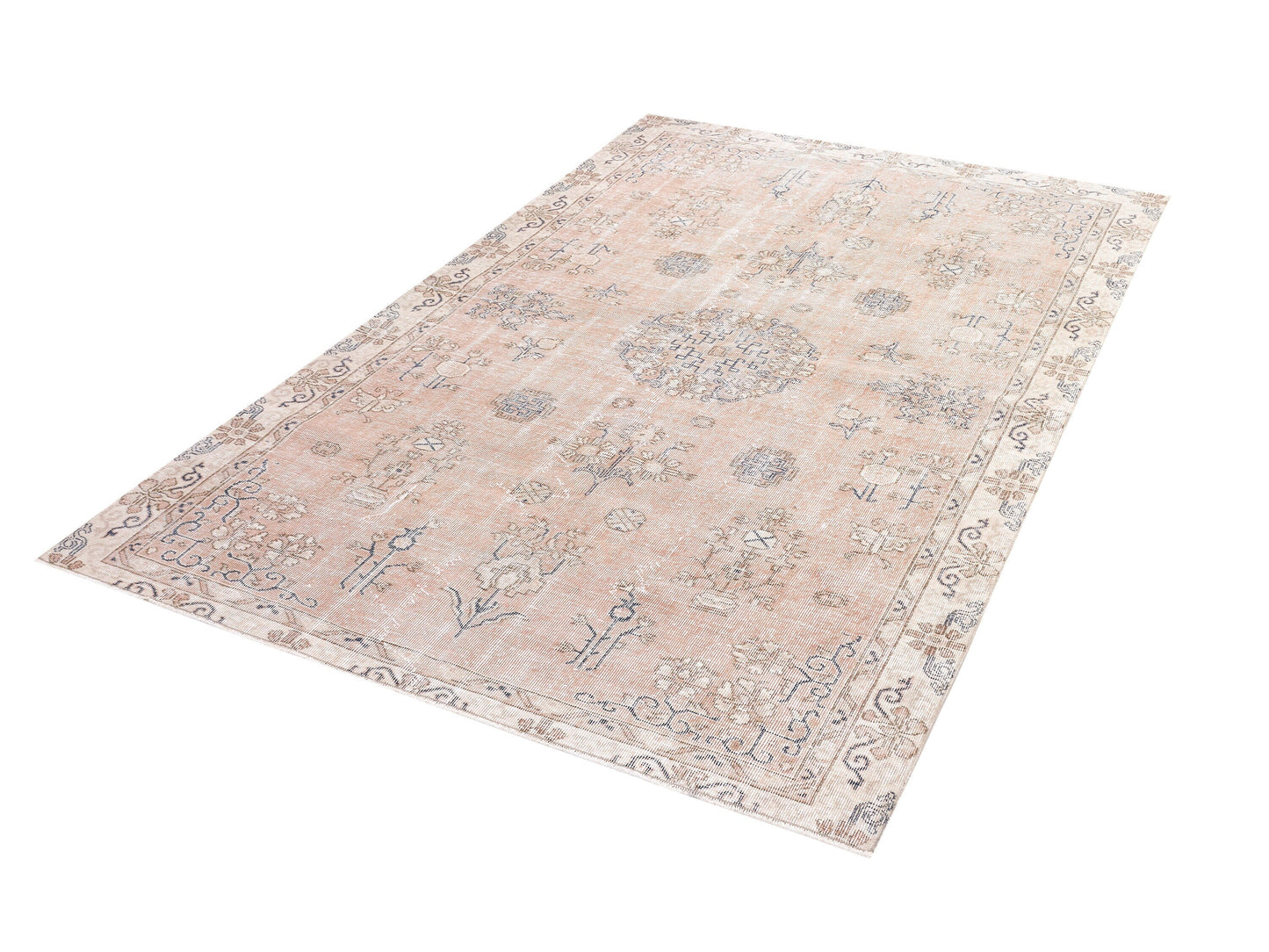 Beige Rug, Turkish Rug, Vintage Handmade Antique Rug, Oushak Faded Rug, Neutral Area Muted Rug, Bedroom Rug, Rug 6x9, Turkey Rug, 10411