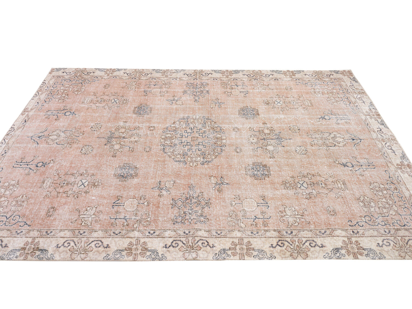 Beige Rug, Turkish Rug, Vintage Handmade Antique Rug, Oushak Faded Rug, Neutral Area Muted Rug, Bedroom Rug, Rug 6x9, Turkey Rug, 10411