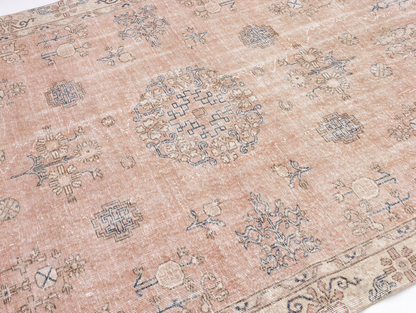 Beige Rug, Turkish Rug, Vintage Handmade Antique Rug, Oushak Faded Rug, Neutral Area Muted Rug, Bedroom Rug, Rug 6x9, Turkey Rug, 10411