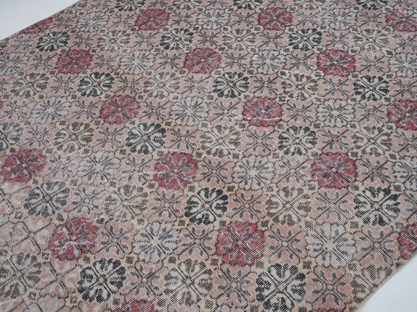 Turkish Handmade Rug, Vintage Oushak Rug, Area Unique Rug, Living Room Rug, Neutral Floor Rug, Vintage Carpet, Turkey Rug, Rug 5x9, 12413