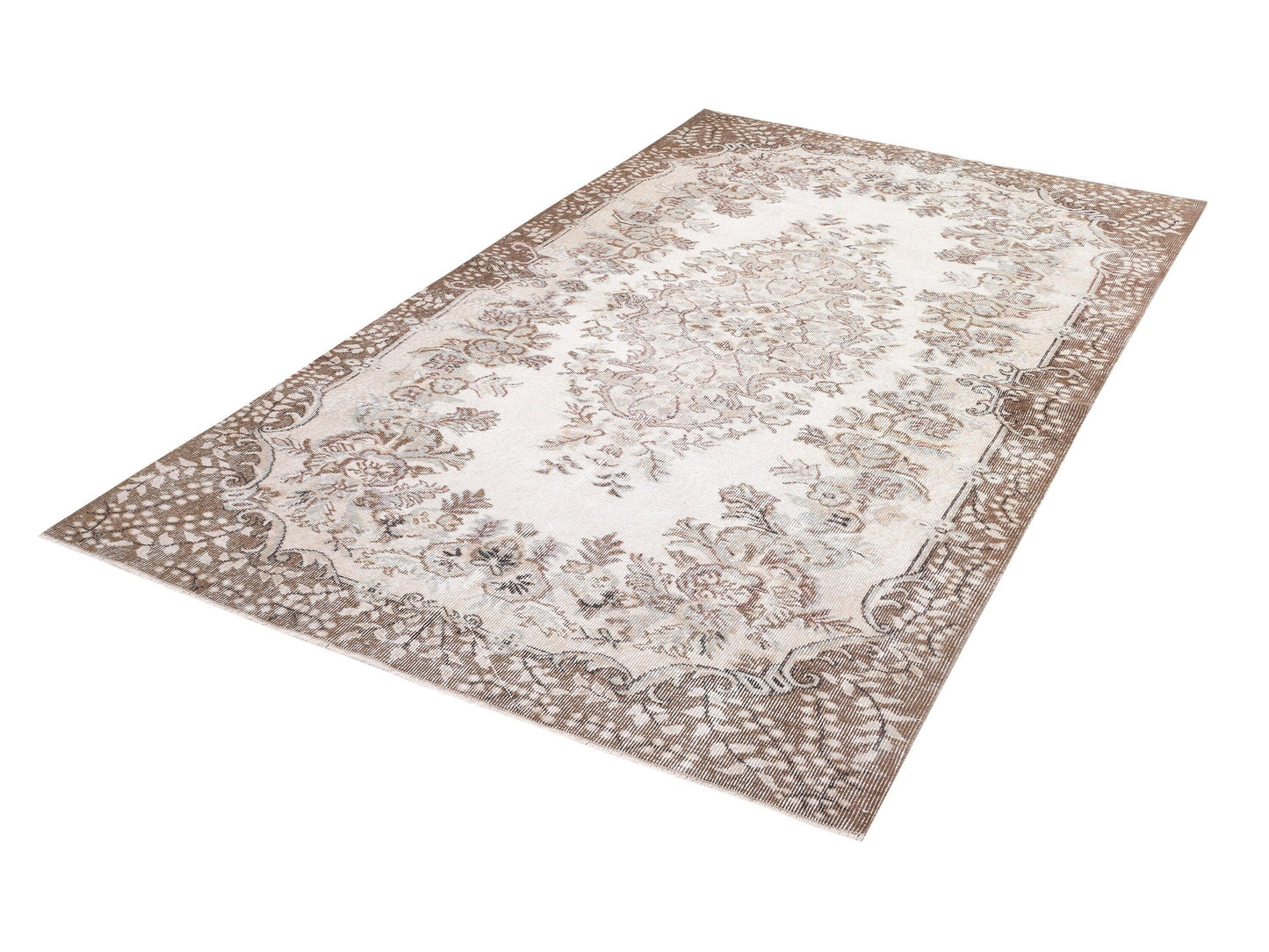 Vintage Handmade Rug, Primitive Rustic Rug, Turkish Rug, Oushak Antique Rug, Neutral Faded Rug, Living Room Rug, Area Rug, Rug 5x9, 10404