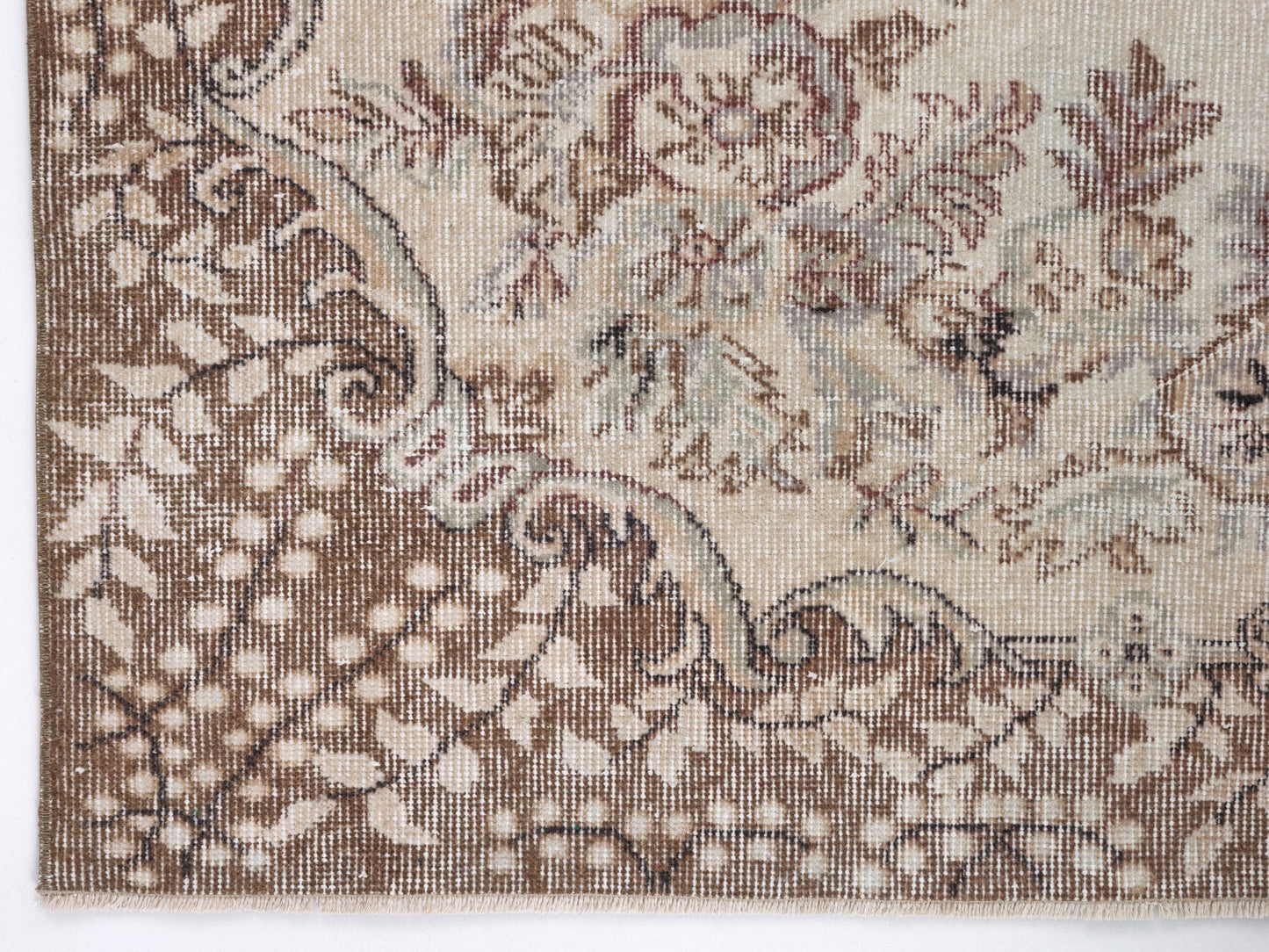 Vintage Handmade Rug, Primitive Rustic Rug, Turkish Rug, Oushak Antique Rug, Neutral Faded Rug, Living Room Rug, Area Rug, Rug 5x9, 10404