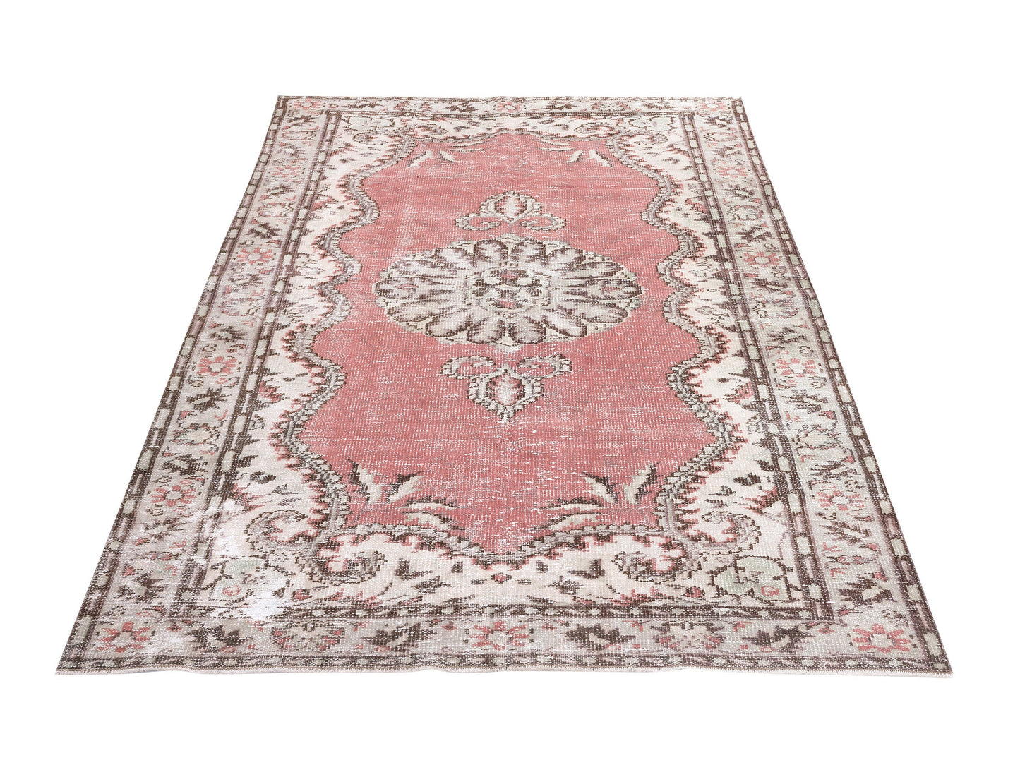 Handmade Anatolia Rug, Turkish Vintage Antique Rug, Oushak Faded Rug, Living Room Rug, Bohemian Eclectic Rug, Neutral Rug, Rug 5x8, 10398