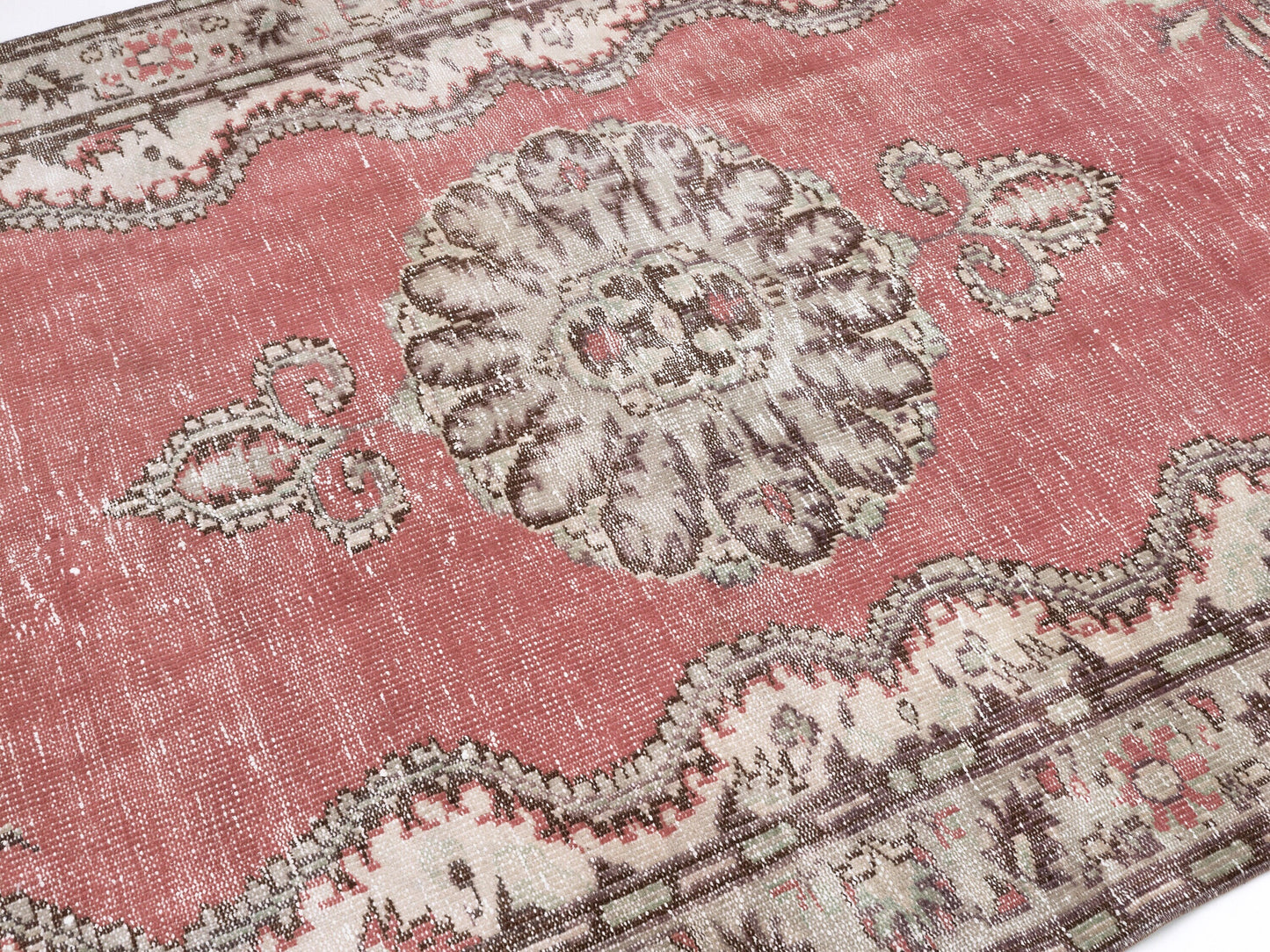Handmade Anatolia Rug, Turkish Vintage Antique Rug, Oushak Faded Rug, Living Room Rug, Bohemian Eclectic Rug, Neutral Rug, Rug 5x8, 10398
