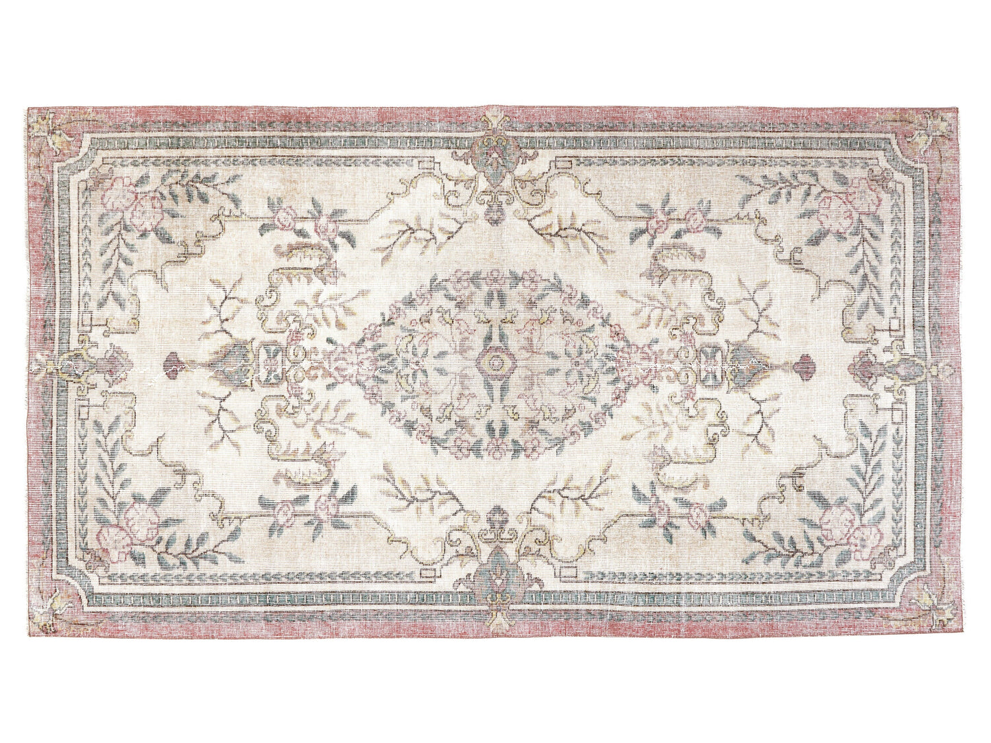 Turkish Rug 4x8, Handmade Area Bohemian Rug, Oushak Faded Eclectic Rug, Vintage Unique Rug, Turkey Rug, Anatolia Rug, Oushak Carpet, 10401