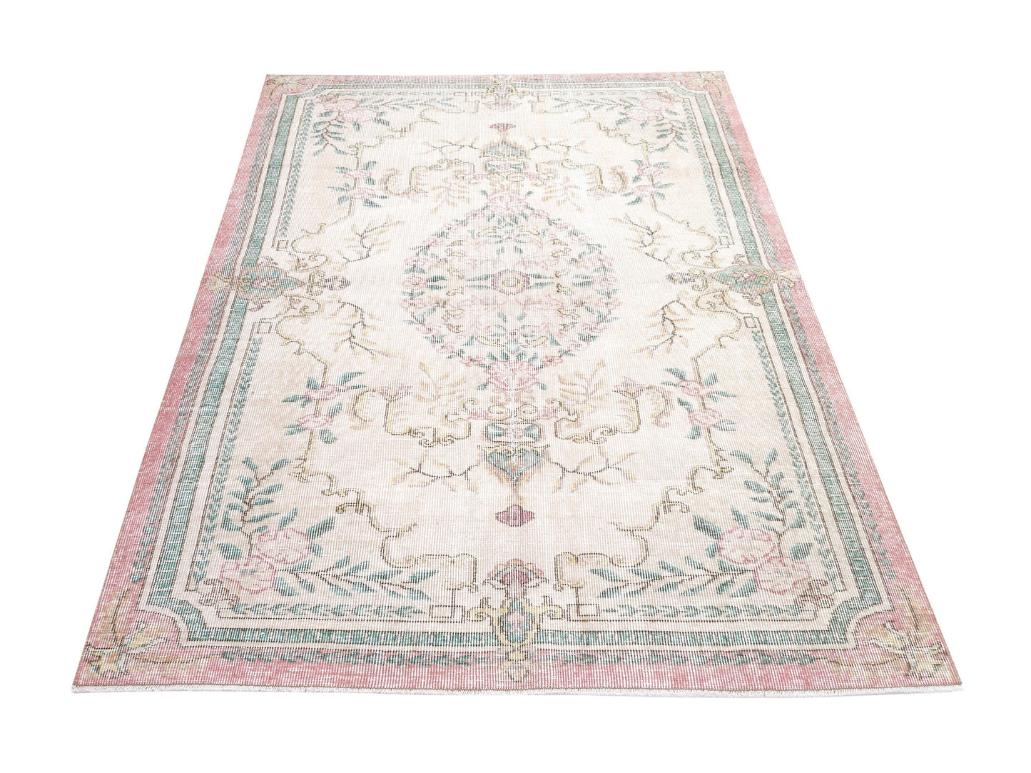 Turkish Rug 4x8, Handmade Area Bohemian Rug, Oushak Faded Eclectic Rug, Vintage Unique Rug, Turkey Rug, Anatolia Rug, Oushak Carpet, 10401