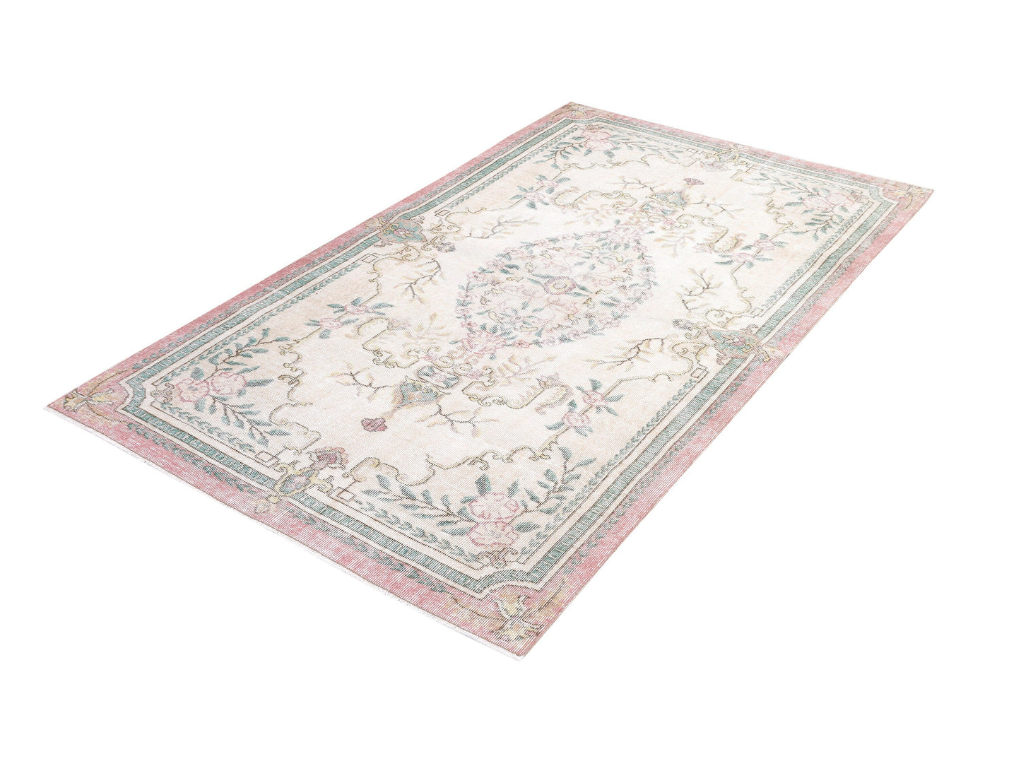 Turkish Rug 4x8, Handmade Area Bohemian Rug, Oushak Faded Eclectic Rug, Vintage Unique Rug, Turkey Rug, Anatolia Rug, Oushak Carpet, 10401