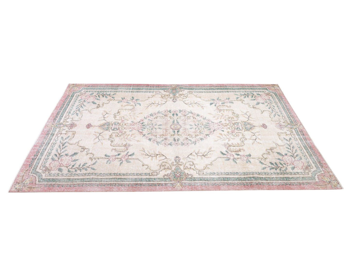 Turkish Rug 4x8, Handmade Area Bohemian Rug, Oushak Faded Eclectic Rug, Vintage Unique Rug, Turkey Rug, Anatolia Rug, Oushak Carpet, 10401