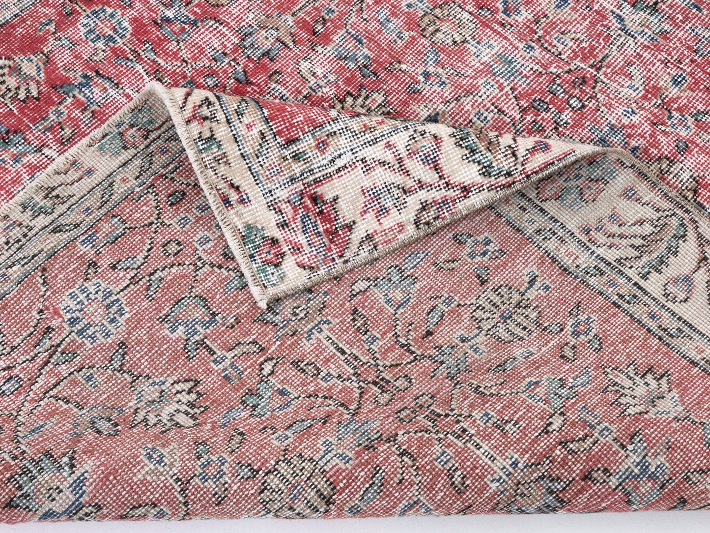 Bohemian Rug, Vintage Rug, Handmade Anatolia Eclectic Rug, Turkish Oushak Antique Rug, Neutral Muted Rug, Area Floor Rug, Rug 5x7, 10409