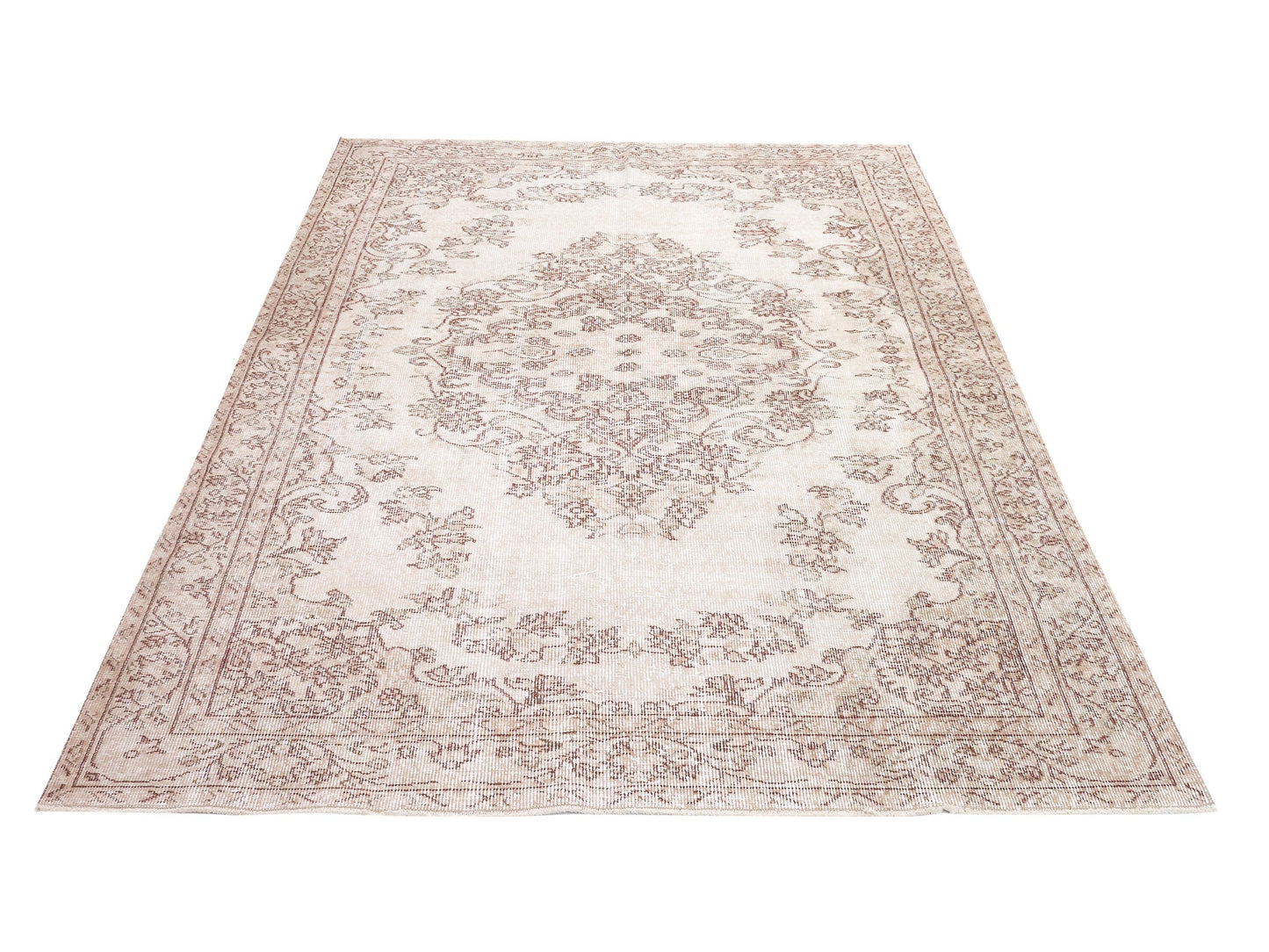 Handmade Rug, Turkish Oushak Rug, Vintage Unique Old Rug, Wool Rug, Neutral Area Muted Rug, Scandinavian Rug, Kid Room Rug, Rug 5x9, 10435