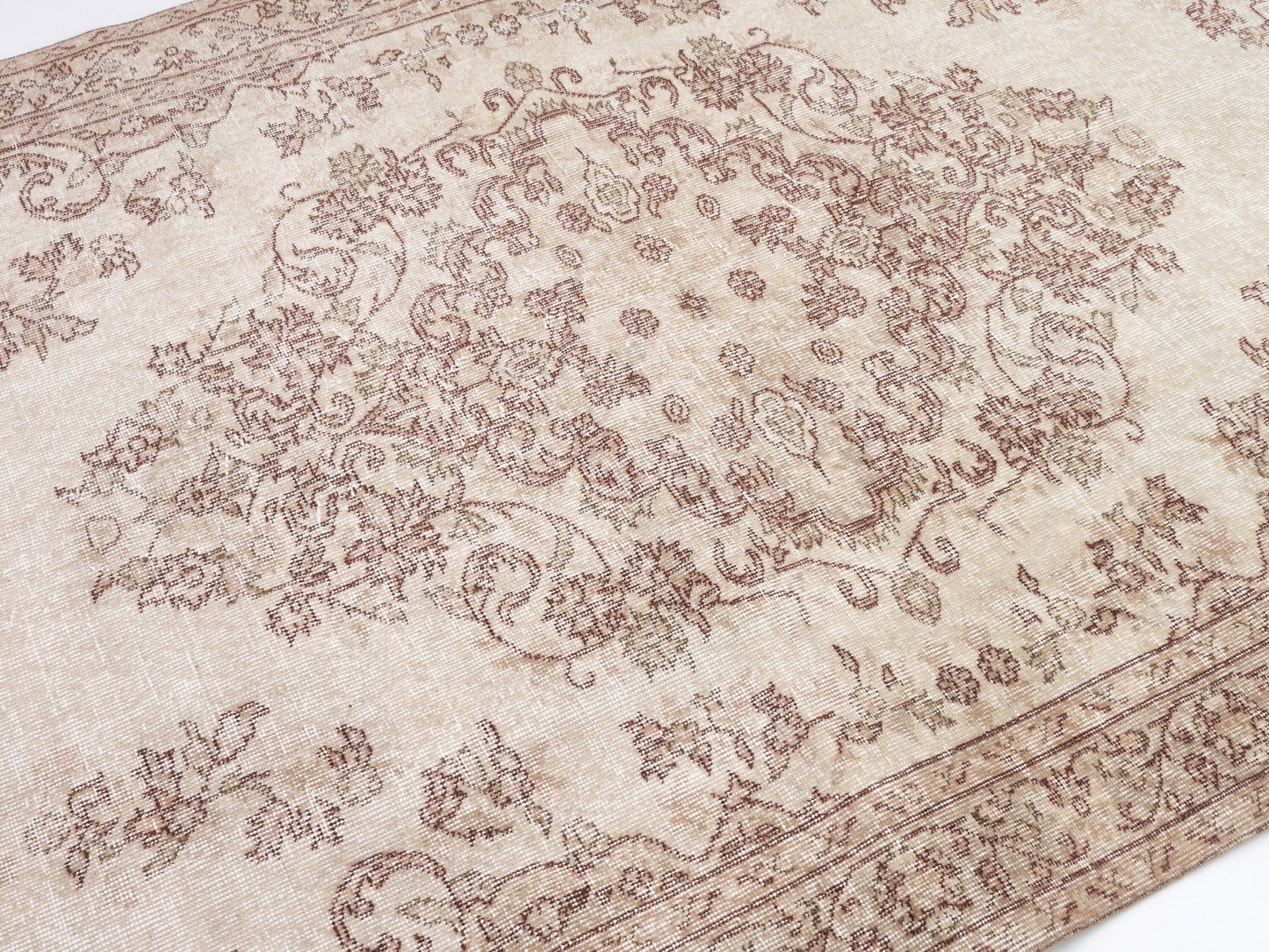 Handmade Rug, Turkish Oushak Rug, Vintage Unique Old Rug, Wool Rug, Neutral Area Muted Rug, Scandinavian Rug, Kid Room Rug, Rug 5x9, 10435