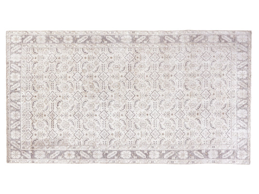 Oushak Rug, Vintage Rug, Turkish Handmade Faded Rug, Area Muted Rug, Neutral Floor Rug, Bedroom Rug, Scandinavian Rug, Rug 5x8, 10439