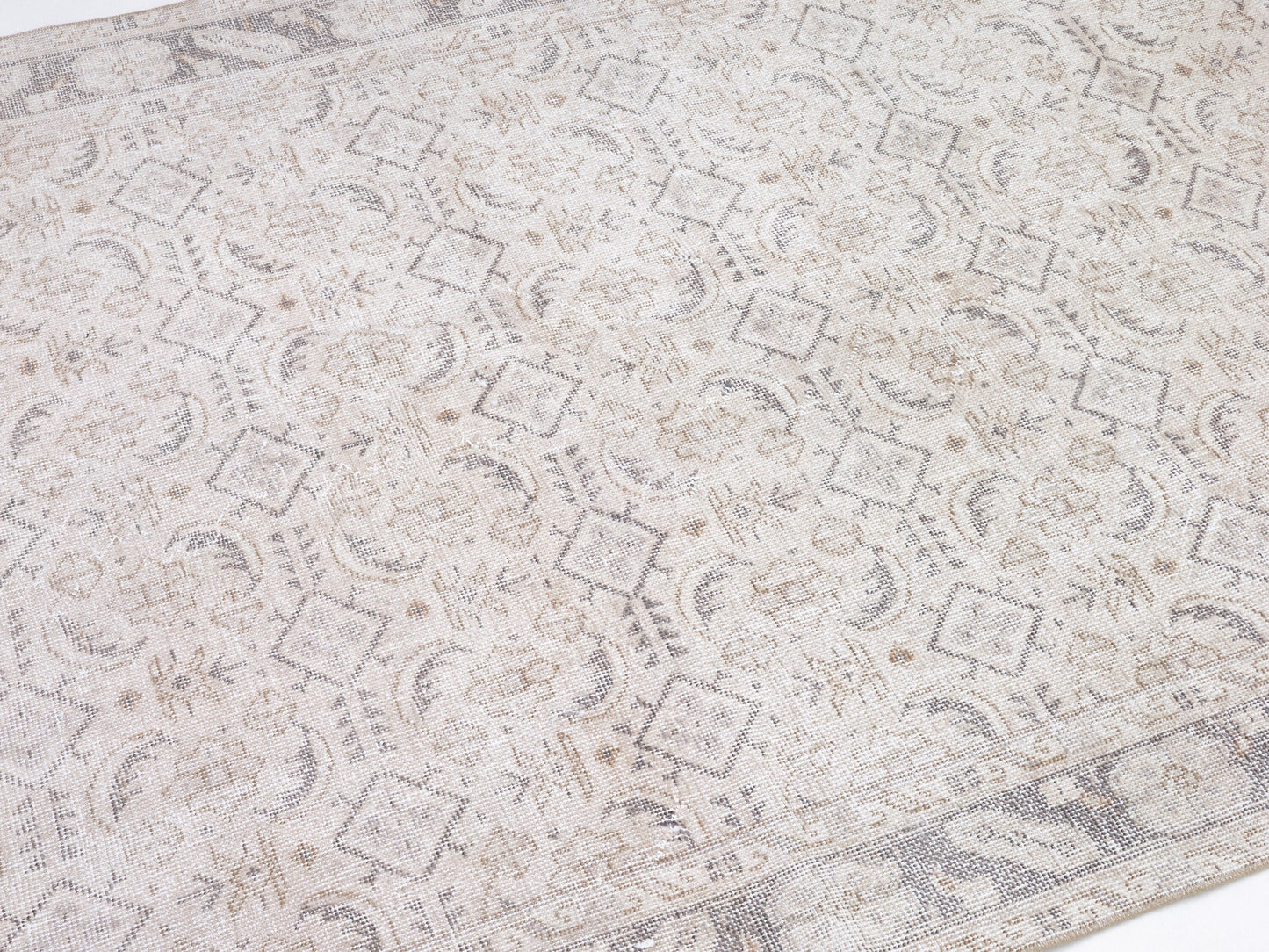 Oushak Rug, Vintage Rug, Turkish Handmade Faded Rug, Area Muted Rug, Neutral Floor Rug, Bedroom Rug, Scandinavian Rug, Rug 5x8, 10439
