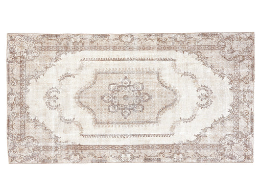 Vintage Rug 4x8, Handmade Rug, Turkish Oushak Muted Rug, Neutral Area Faded Rug, Bedroom Rug, Turkey Rug, Coastal Decor, Carpet Rug, 10448