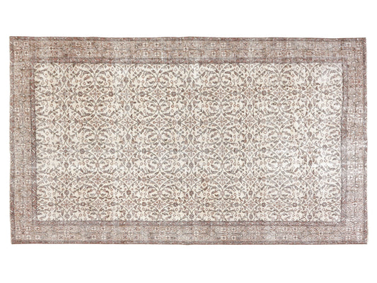 Turkish Oushak Rug, Vintage Handmade Unique Rug, Scandinavian Rug, Living Room Rug, Neutral Area Faded Rug, Rug 5x9, Carpet Rug, 10463