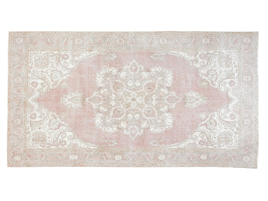 Oushak Rug, Handmade Area Rug, Turkish Rug 6x10, Vintage Faded Old Rug, Bohemian Rug, Living Room Rug, Neutral Rug, Vintage Carpet, 11006