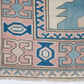 Handmade Eclectic Rug, Turkish Rug, Oushak Vintage Unique Rug, Living Room Rug, Turkey Rug, Rug 6x9, Neutral Rug, Area Bohemian Rug, 9059