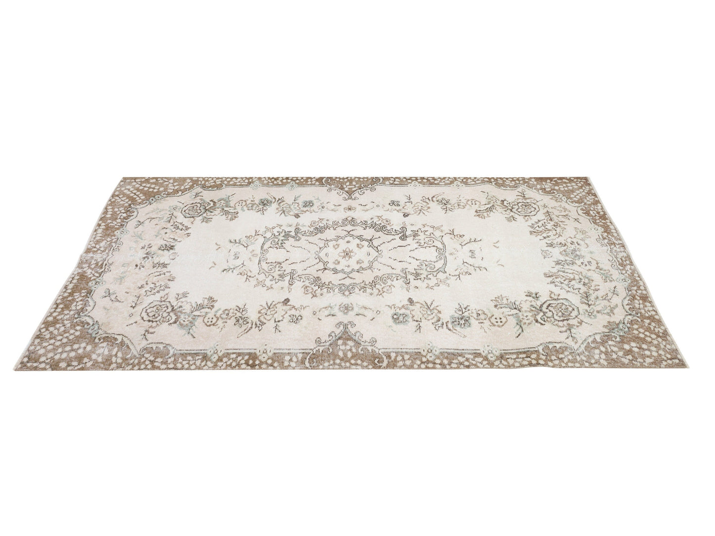 Neutral Rug, Handmade Rug, Turkish Oushak Faded Rug, Kid Room Rug, Vintage Unique Old Rug, Area Muted Rug, Carpet Rug, Rug 4x7, 10552