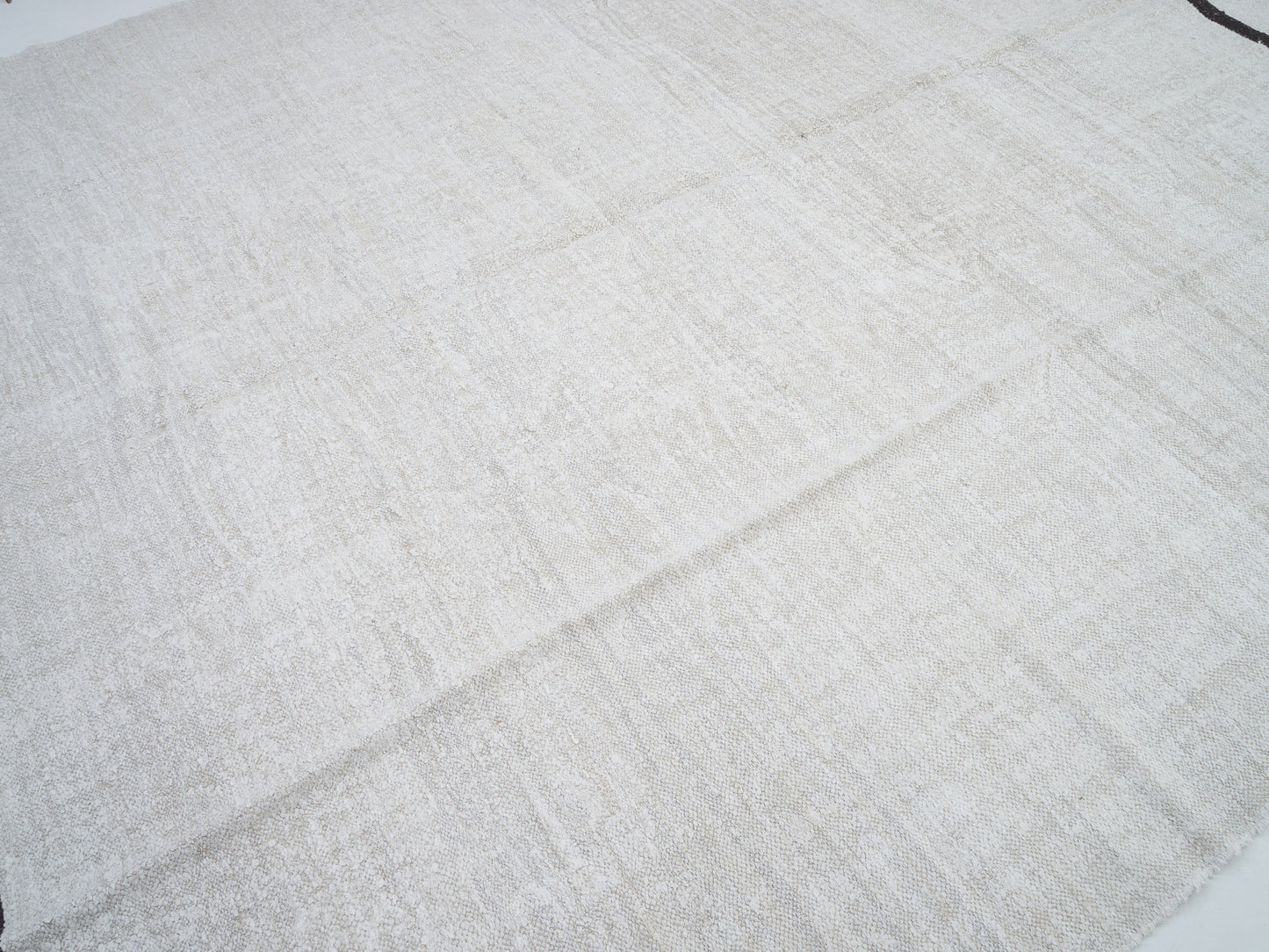 9X12 Oversize Large White Plain Kilim rug, Turkish Vintage Hemp Kilim rug 11x15, Neutral Rug, İvory rug,Area rug 9X12, 12167
