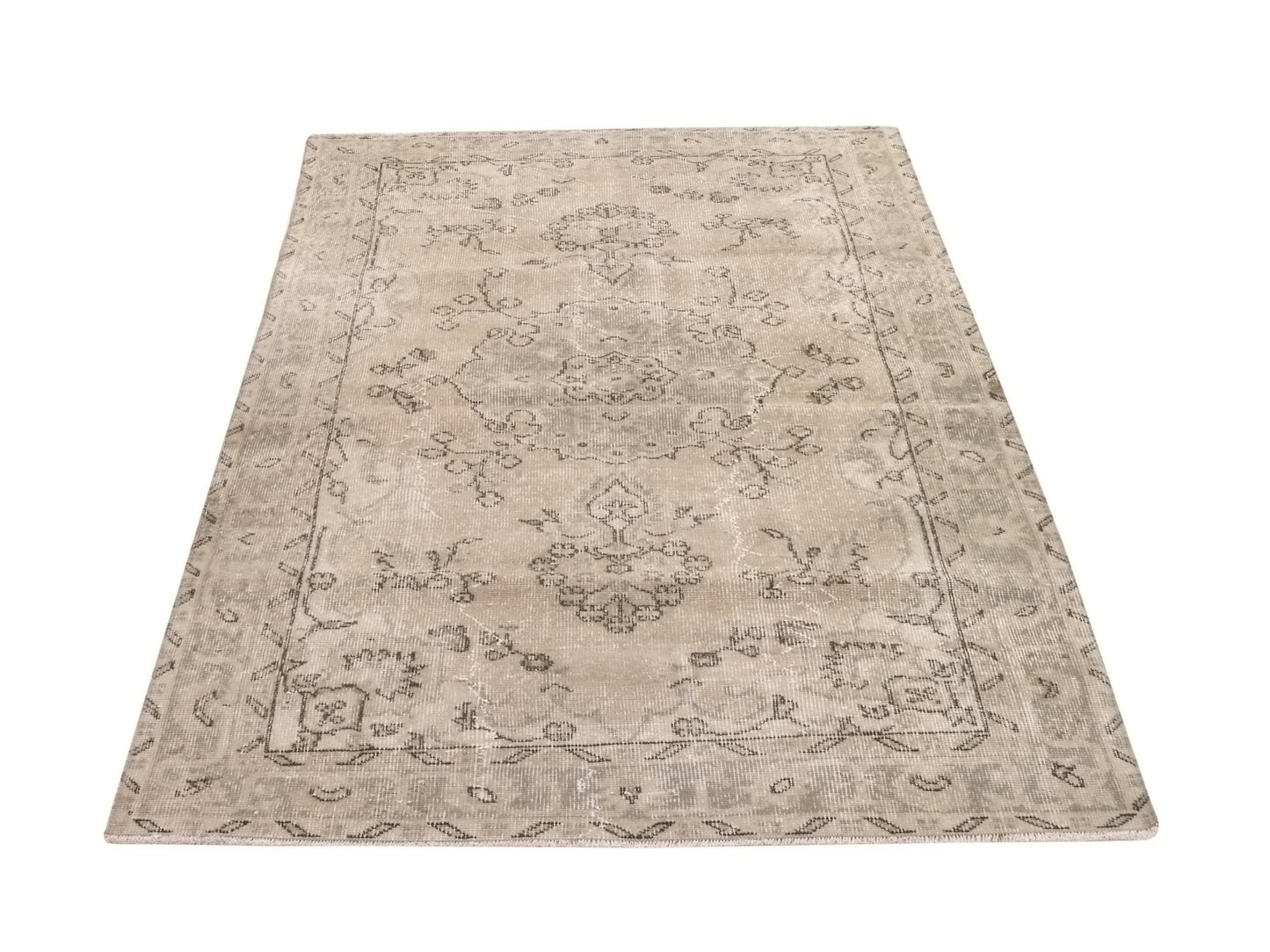 4x7 Beige Small Vintage Rug, Area Anatolian Rug , Turkey Rug, Handmade Oushak Rug , Neutral Rug , Small Carpet Rug , 9596