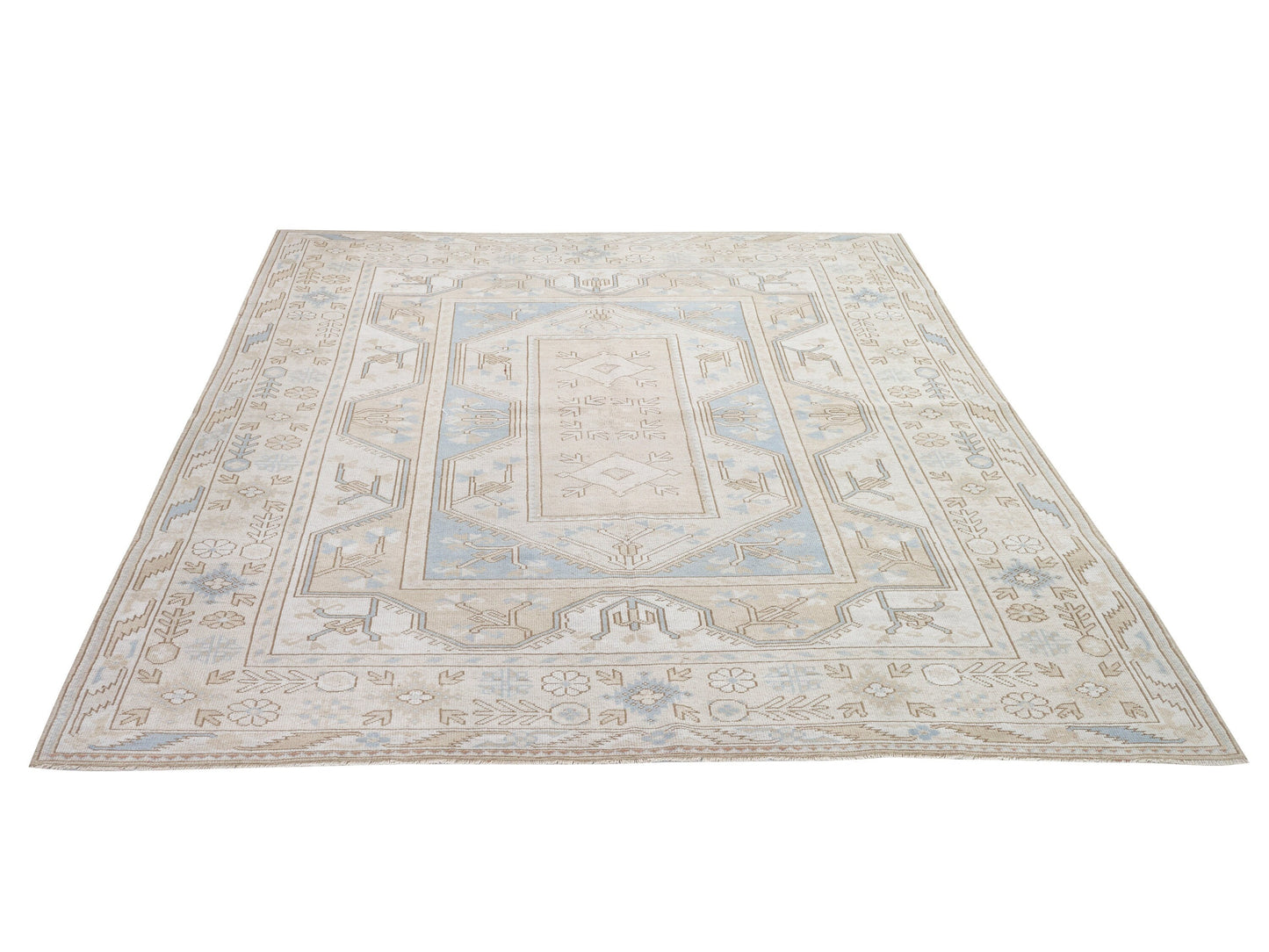 Turkish Oushak Vintage Rug, 6x8 Handmade Area Carpet rug, Neutral Faded Turkish Rug, Turkey rug, Wool Rug, Anatolia Rug, One of a kind,11020