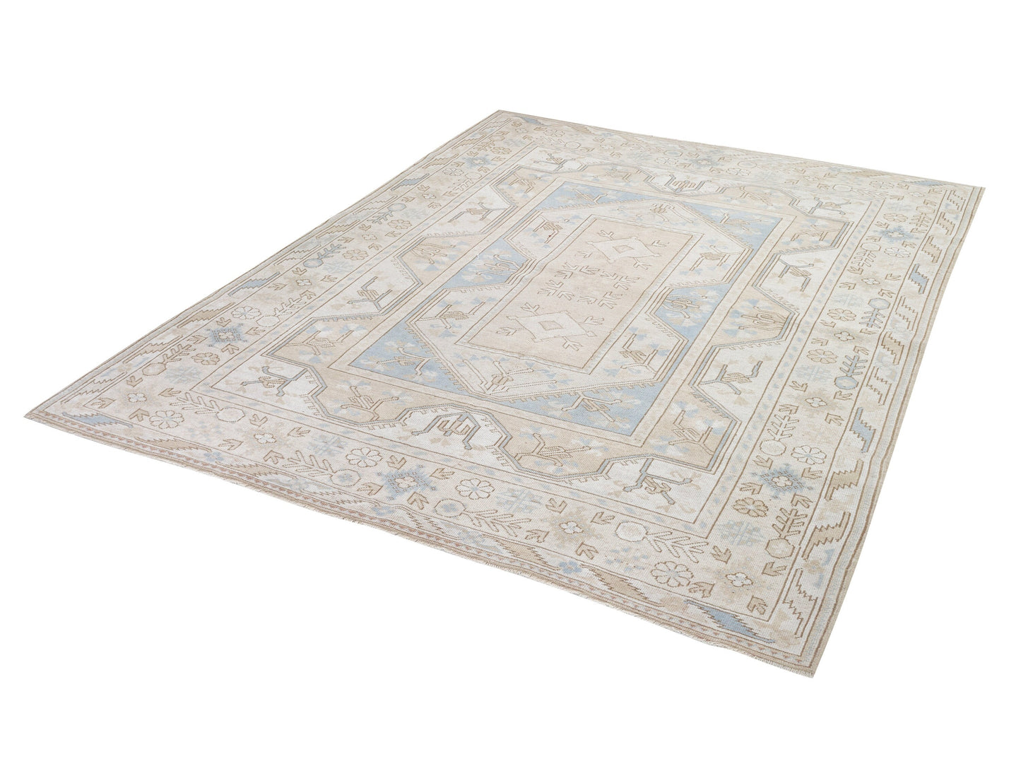 Turkish Oushak Vintage Rug, 6x8 Handmade Area Carpet rug, Neutral Faded Turkish Rug, Turkey rug, Wool Rug, Anatolia Rug, One of a kind,11020