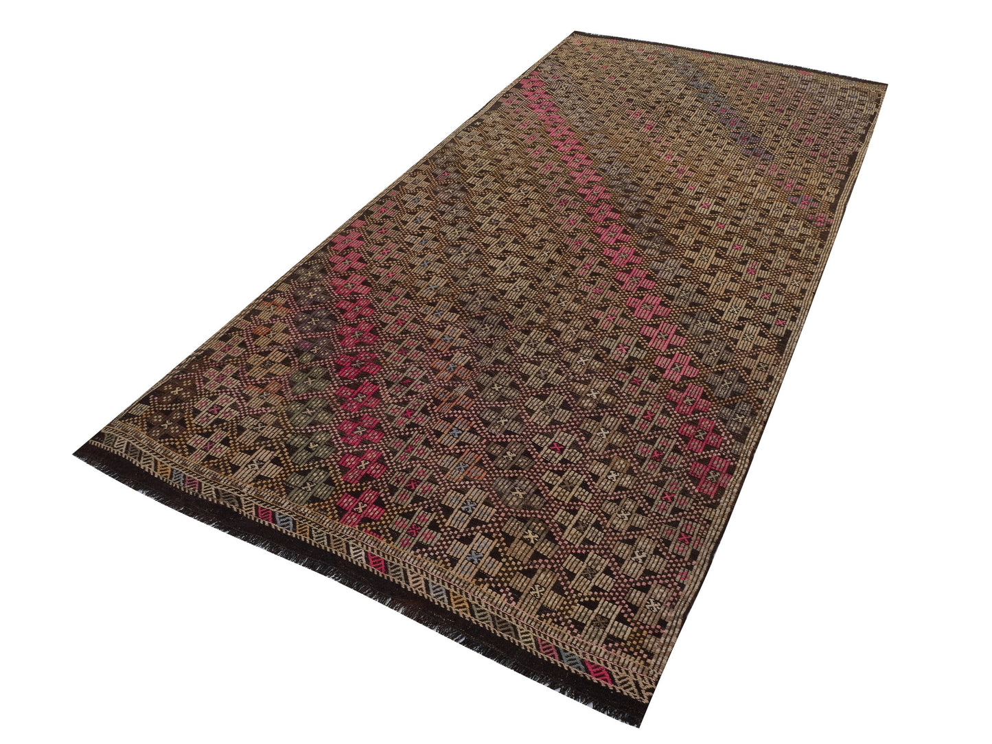 Turkish Vintage Kilim Rug, Handmade Anatolia Ethnic Kilim Rug, Kilim Rug 5x11, Turkish Kilim, Living Rug, Rug Kilim, Rustic Rug, 10515