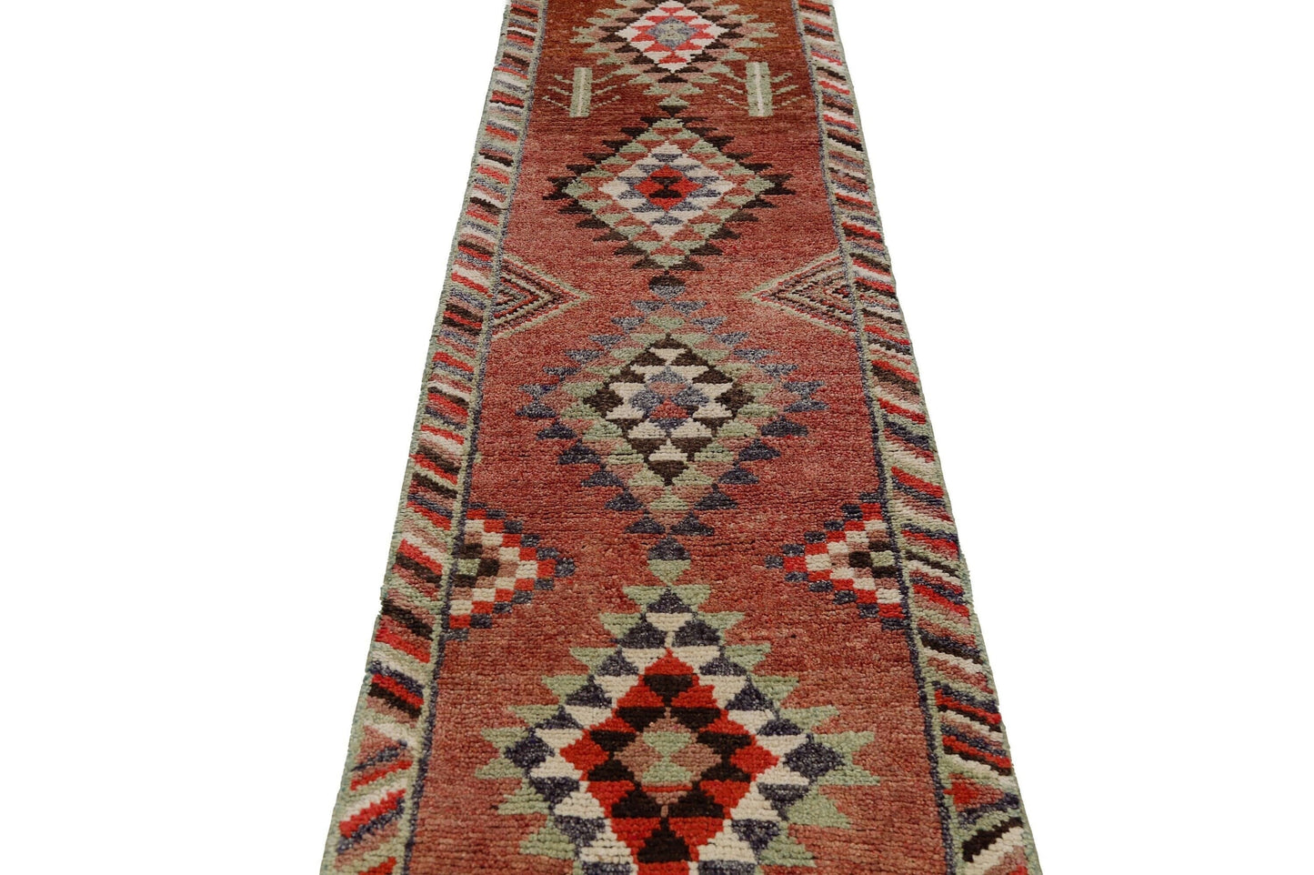 Scandinavian Rug Runner 3x12, Turkish Runner, Faded Rug, Vintage Runner, Oushak Runner ,Kitchen Farmhouse Runner Rug, Kilim Runner, 7706