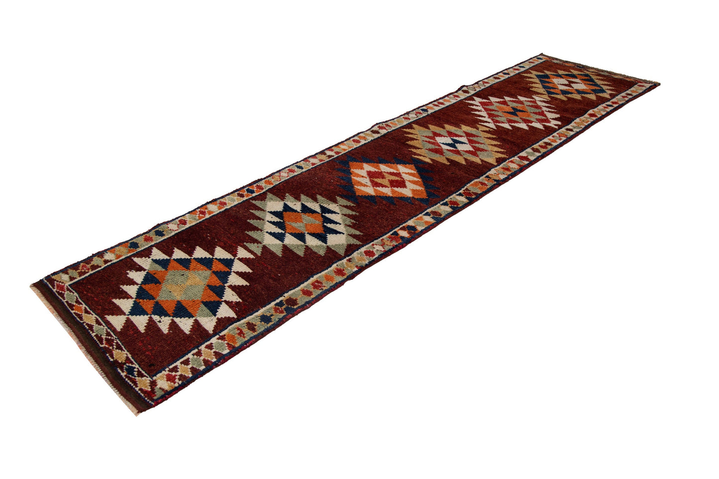 Fine İkat Runner rug,Floor Vintage runner rug, 3x12 Runner rug,Carpet runner,Primitive decor,Bedroom rug,Kitchen rug,7799