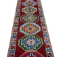 Bohemian Geometric Rainbow Runner Rug, Turkish Runner, Oushak Runner, Vintage Runner, Carpet Runner ,3x12 Rug runne, Boho rug,7787