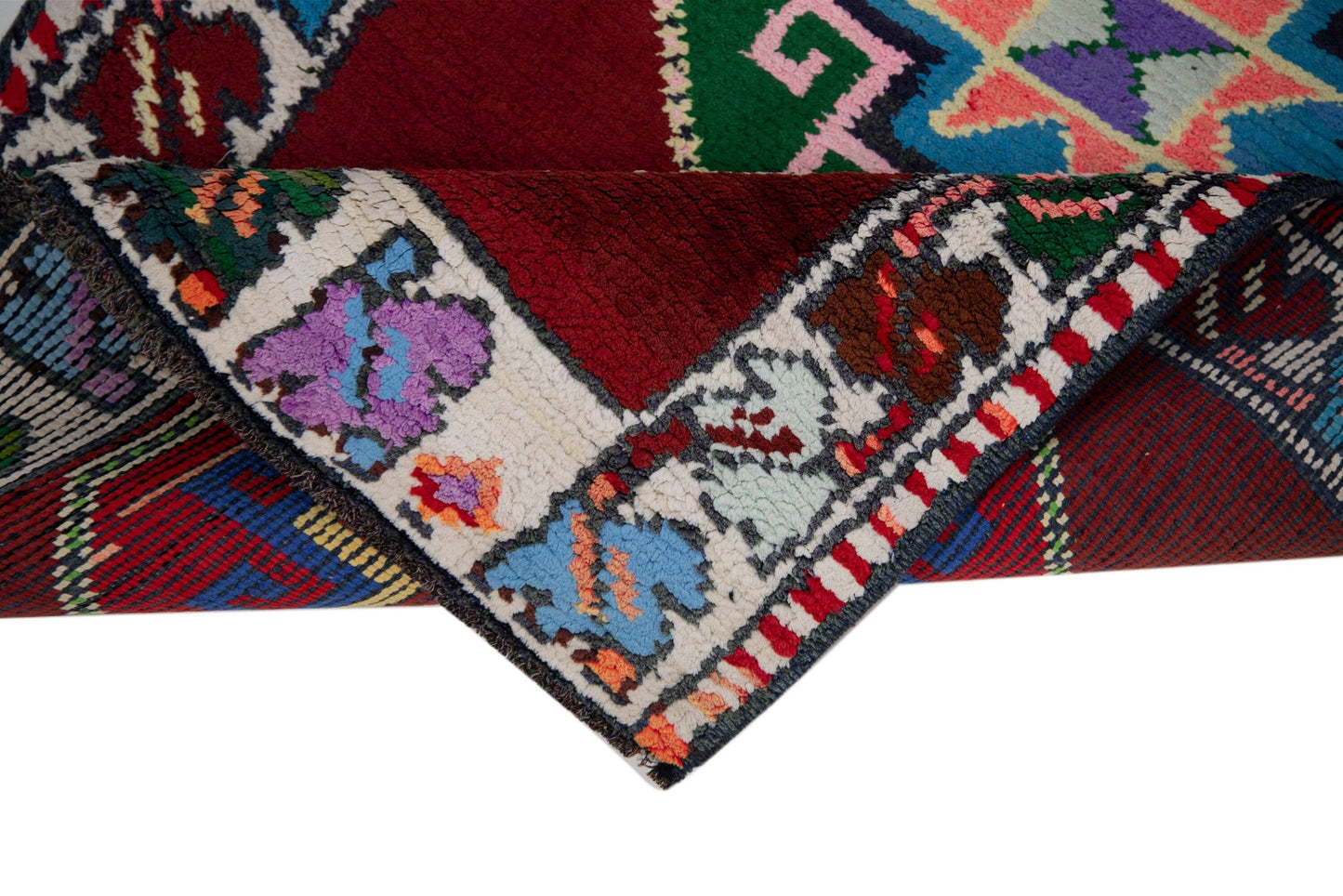 Bohemian Geometric Rainbow Runner Rug, Turkish Runner, Oushak Runner, Vintage Runner, Carpet Runner ,3x12 Rug runne, Boho rug,7787