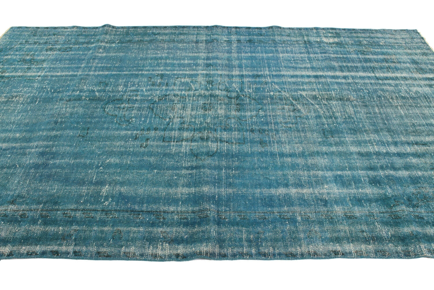 Turkish Rug Blue ,Oushak Rug Blue 5x8, Vintage Rug 5x8, Overdye Rug, Area Rug, Coastal Rug, Carpet Rug 5x8, 5x8 Rug, 3291
