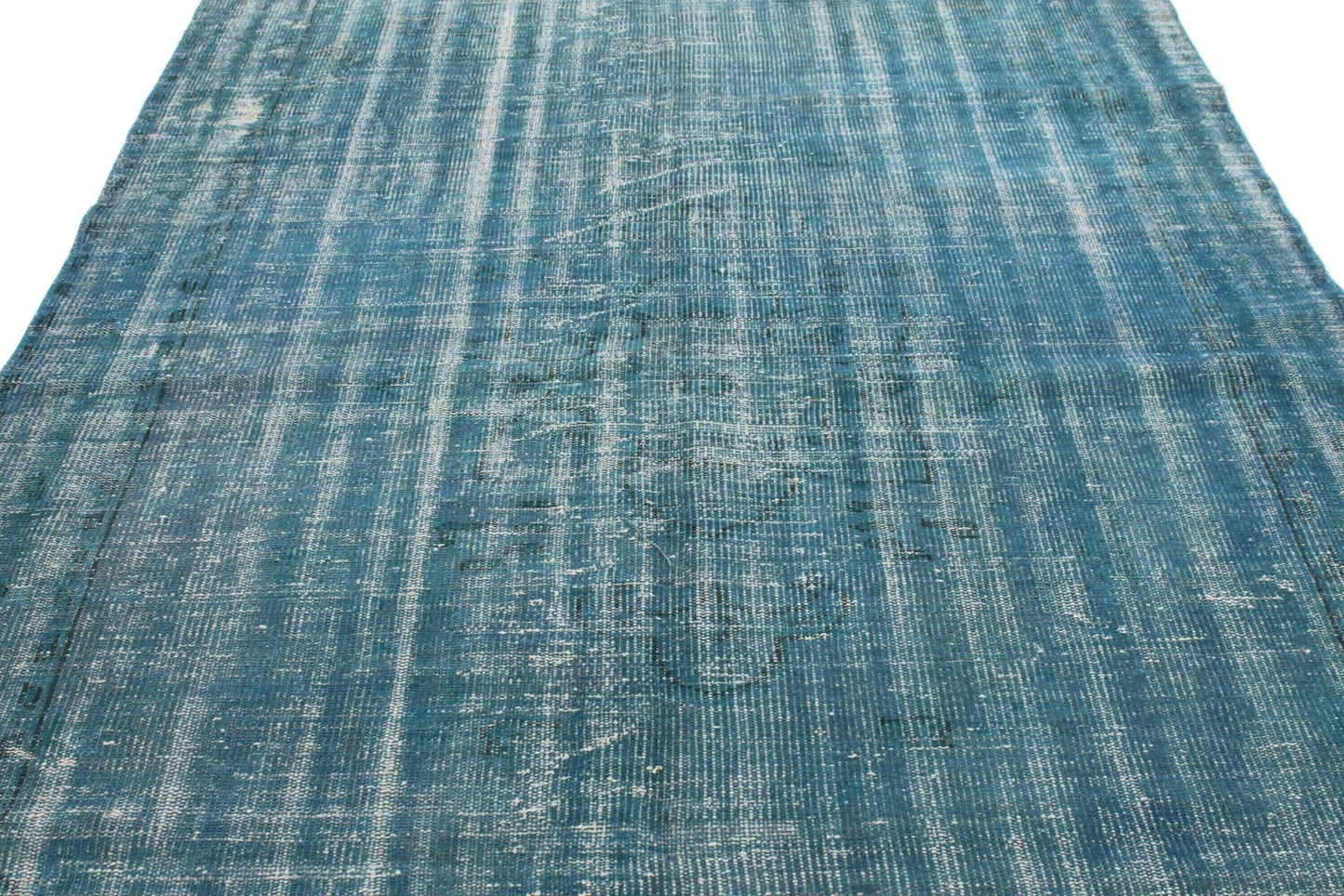 Turkish Rug Blue ,Oushak Rug Blue 5x8, Vintage Rug 5x8, Overdye Rug, Area Rug, Coastal Rug, Carpet Rug 5x8, 5x8 Rug, 3291