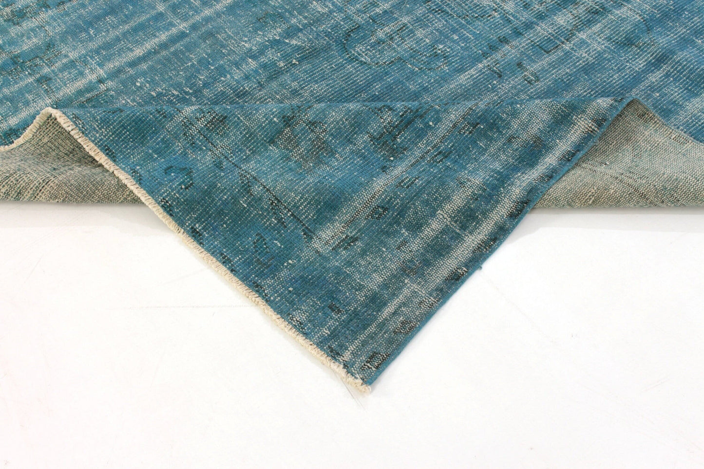 Turkish Rug Blue ,Oushak Rug Blue 5x8, Vintage Rug 5x8, Overdye Rug, Area Rug, Coastal Rug, Carpet Rug 5x8, 5x8 Rug, 3291