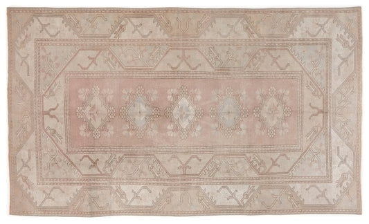 5x8 Beige Anatolia Vintage rug , Oushak Handmade Old Rug , 5x8 Turkish Floor rug , Area rug ,Unique rug, Neutral rug, 9957
